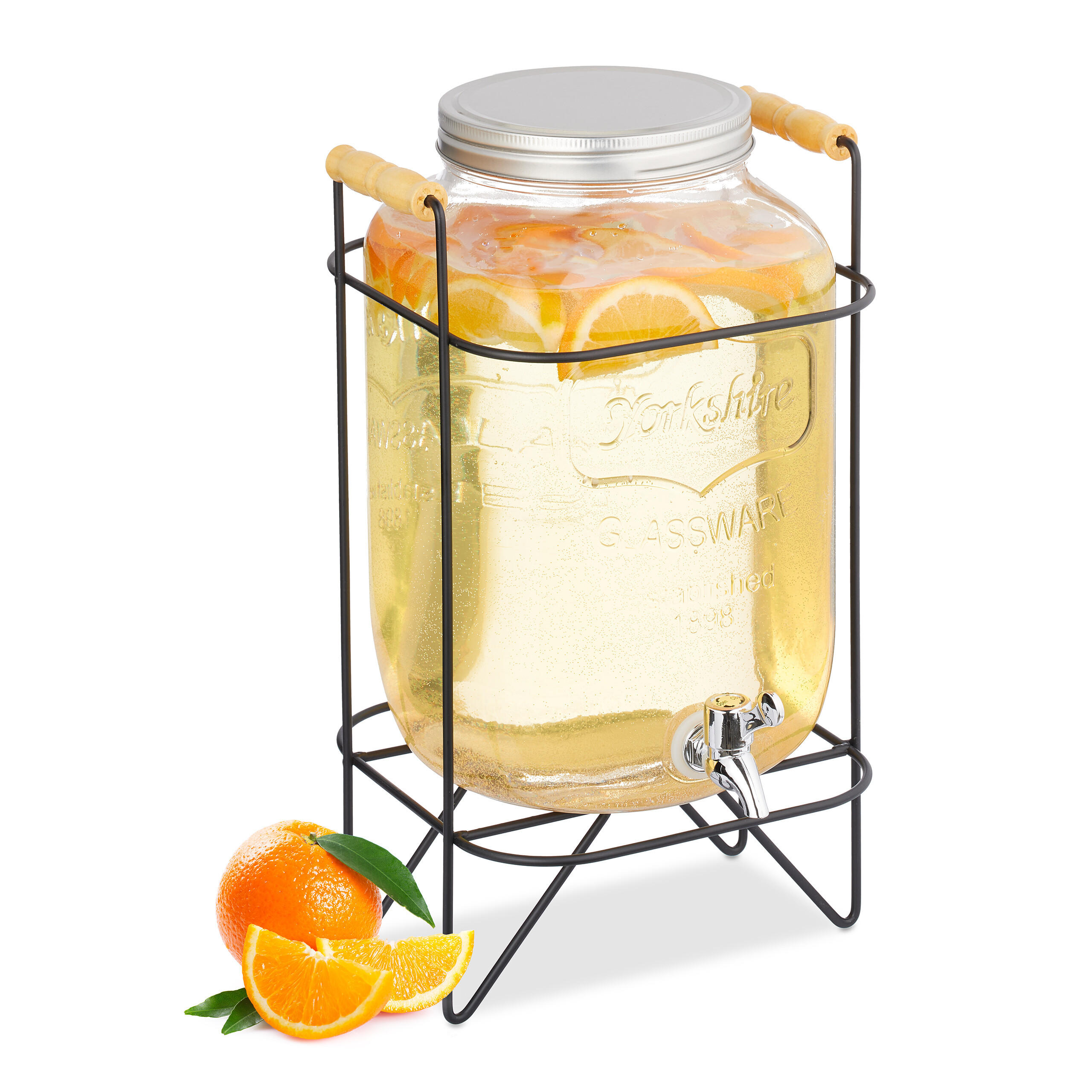 GETRÄNKESPENDER - Transparent, Glas/Kunststoff (8L) - Relaxdays