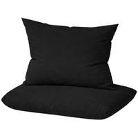 KISSENBEZUG Mako Satin 40x40 cm aus 100% Baumwolle, Kopfkissenbezug 40 x 40 im 2er Set - Schwarz - Schwarz, Textil (40/40cm) - Carpe Sonno