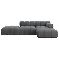 ECKSOFA modulares Sofa Lizur-L1 - 285x160x70 cm Dunkelgrau Cord - Dunkelgrau, Holzwerkstoff/Textil (285/160cm) - ALTDECOR