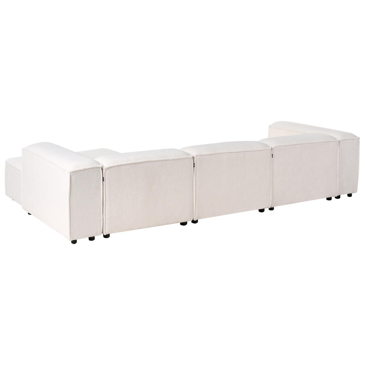 ECKSOFA Modul 4-Sitzer Bouclé Cremeweiß rechtsseitig Ardal - Creme, Textil (326/180cm) - Beliani