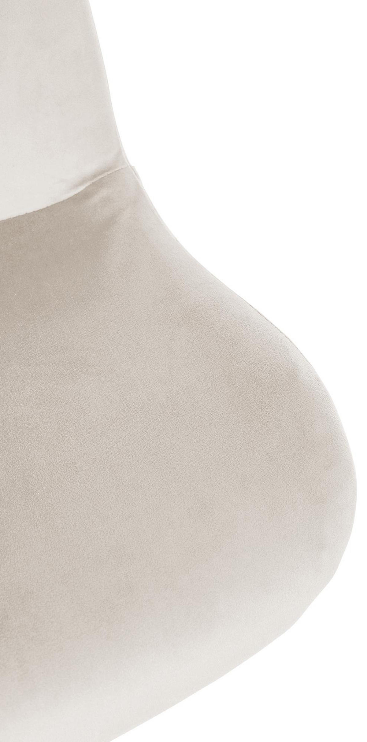BARHOCKER 2er Set Salomon Chrom Samt creme - Chromfarben/Naturfarben, Textil/Metall (50/106/52cm) - TPFLiving