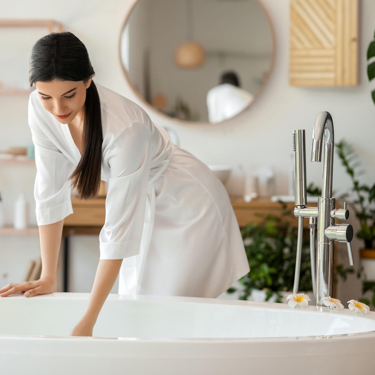 BAD-HÄNGESCHRANK - Hellbraun, Holz/Holzwerkstoff (40/55/20cm) - Relaxdays