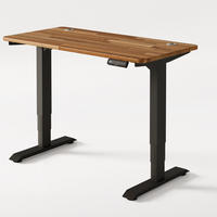 SCHREIBTISCH Elektrisch Höhenverstellbarer HomePro 120x60cm Schwarz/Massive Walnuss mit Memory-Funktion, Anti-Kollisions Technologie - Walnussfarben/Schwarz, Holz (60/120/63.5cm) - Desktronic
