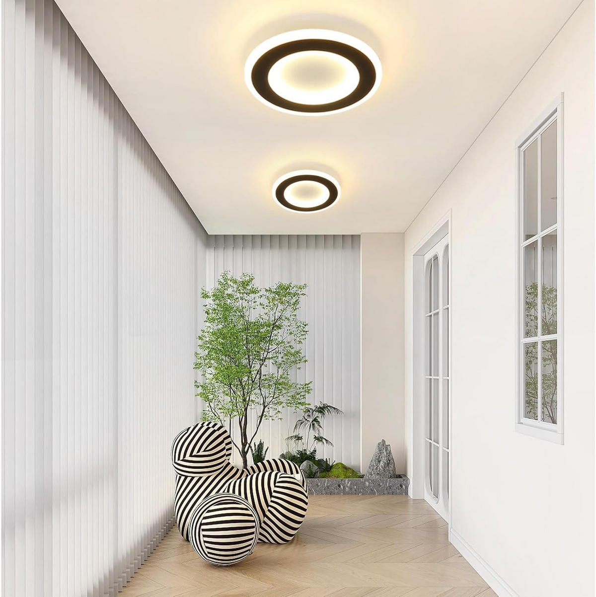 LED-DECKENLEUCHTE Alger 24 cm - Schwarz, Metall (24/24/4cm) - Nettlife