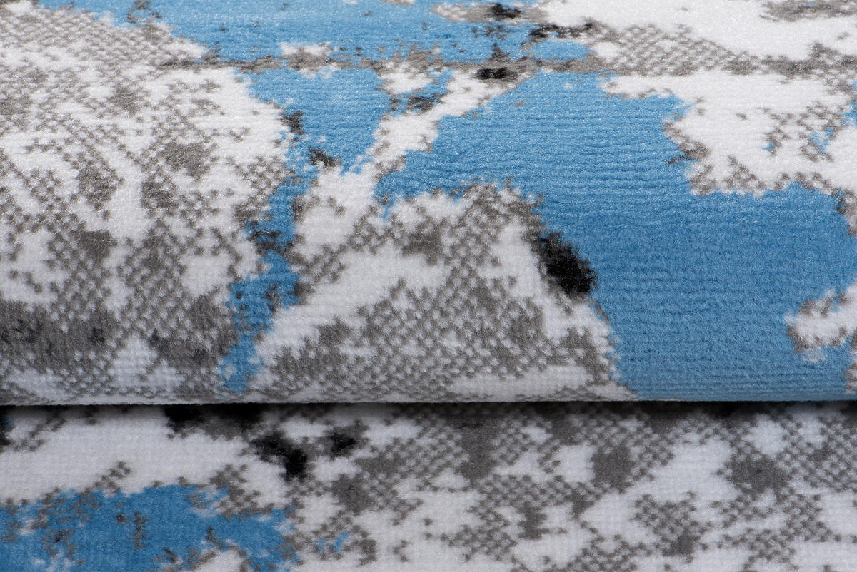 TEPPICH MAYA Blau Meliert Splash Verwischt 200/300 cm - Blau, Textil (200/300cm) - Tapiso