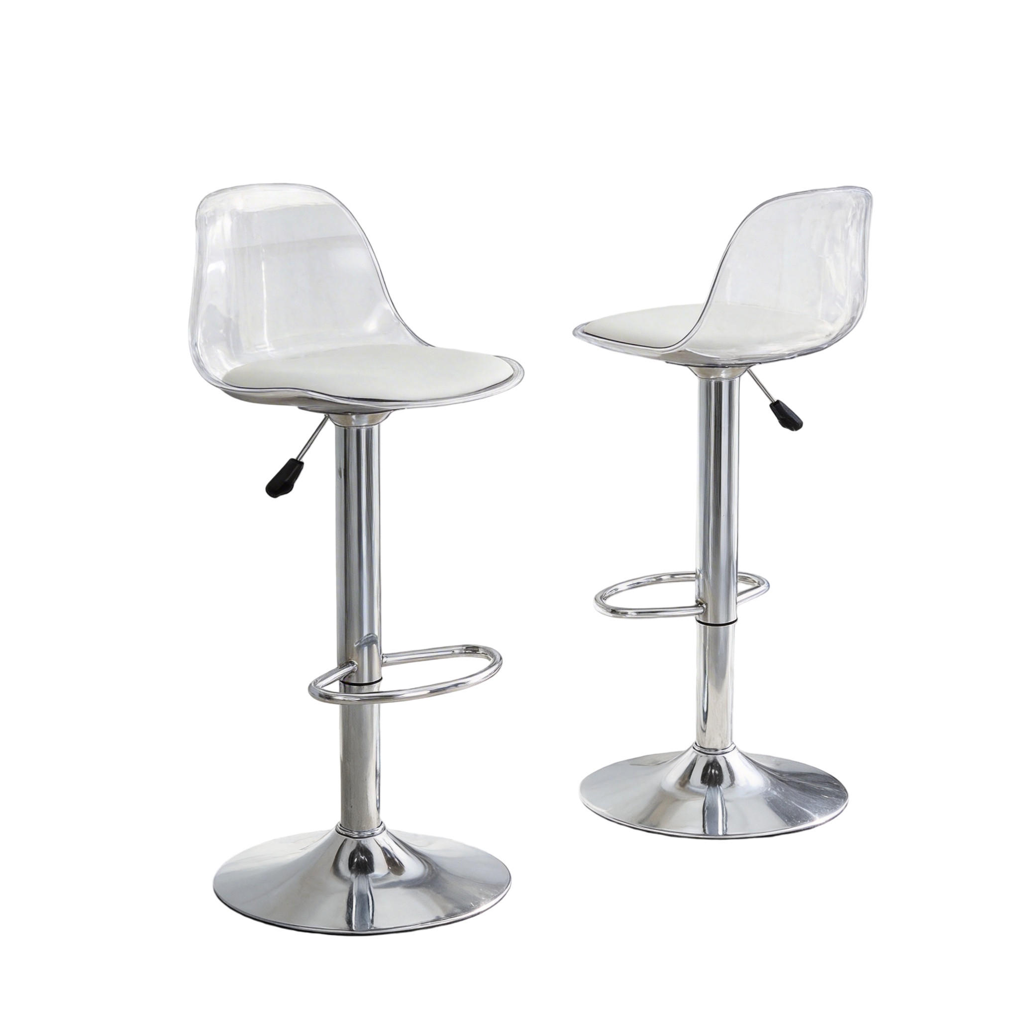 BARHOCKER DE-36593 2er Set höhenverstellbar Silber - Silberfarben, Metall (40.5/99/40.5cm) - ComfortXL