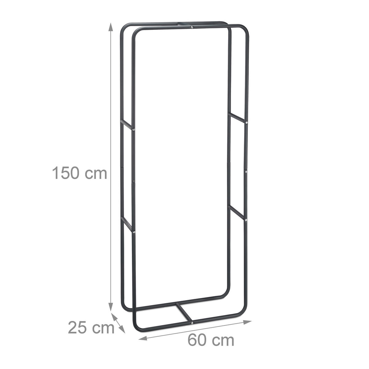 KAMINHOLZREGAL - Anthrazit, Metall (60/150/25cm) - Relaxdays