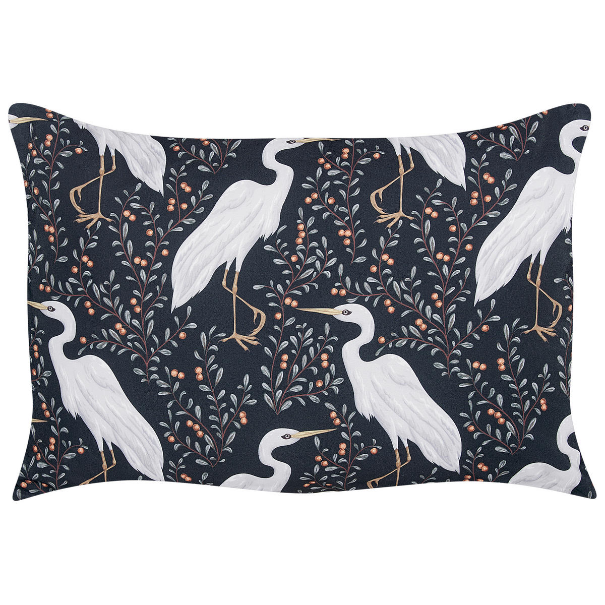 GARTENKISSEN 2er-Set Vogelmotiv schwarz 40/60 cm Pianazzo - Hellgrau, Textil (40/60cm) - Beliani