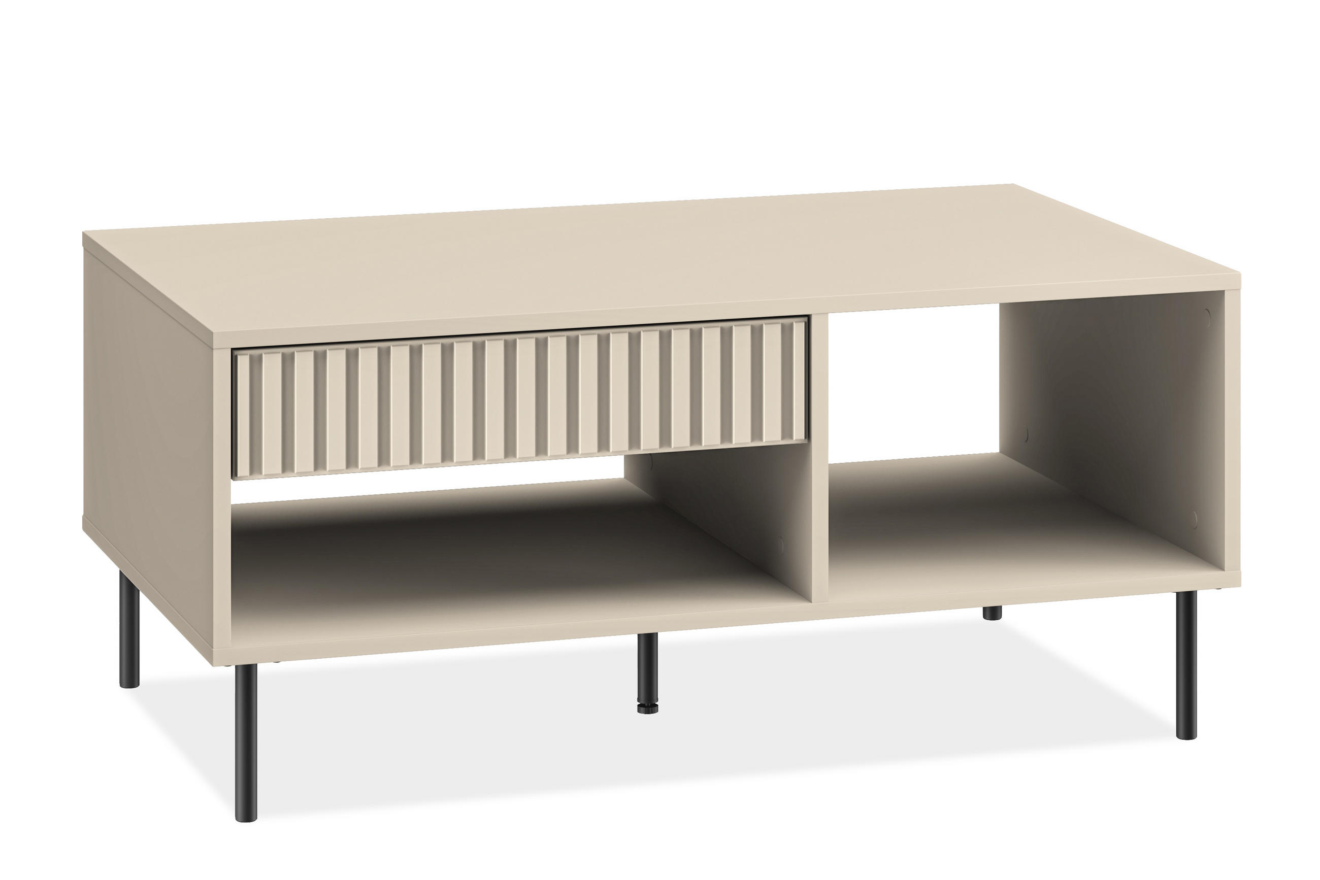 COUCHTISCH DROMA mit Schublade, Creme - Creme, Holz (60/100/45cm) - KONSIMO®