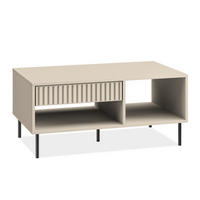 COUCHTISCH DROMA mit Schublade, Creme - Creme, Holz (60/100/45cm) - KONSIMO®