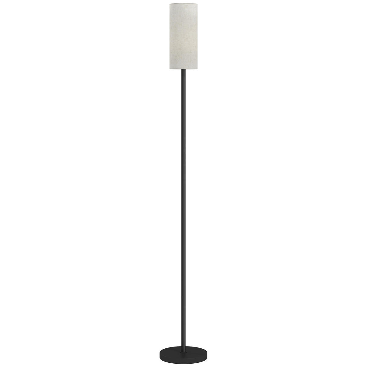 STEHLAMPE, Stehleuchte mit Lampenschirm aus Stoff, E27 Fassung Weiß - Schwarz, Metall (22/22/163cm) - HOMCOM