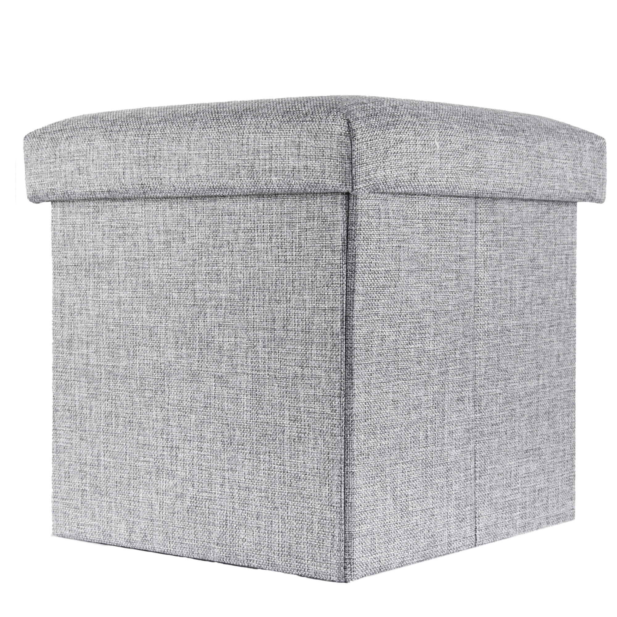 SITZBOX mit Stauraum 30/30/30 cm (Grau) - Grau, Textil (38/38/38cm) - Intirilife
