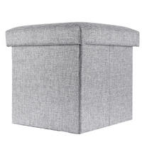 SITZBOX mit Stauraum 30/30/30 cm (Grau) - Grau, Textil (38/38/38cm) - Intirilife