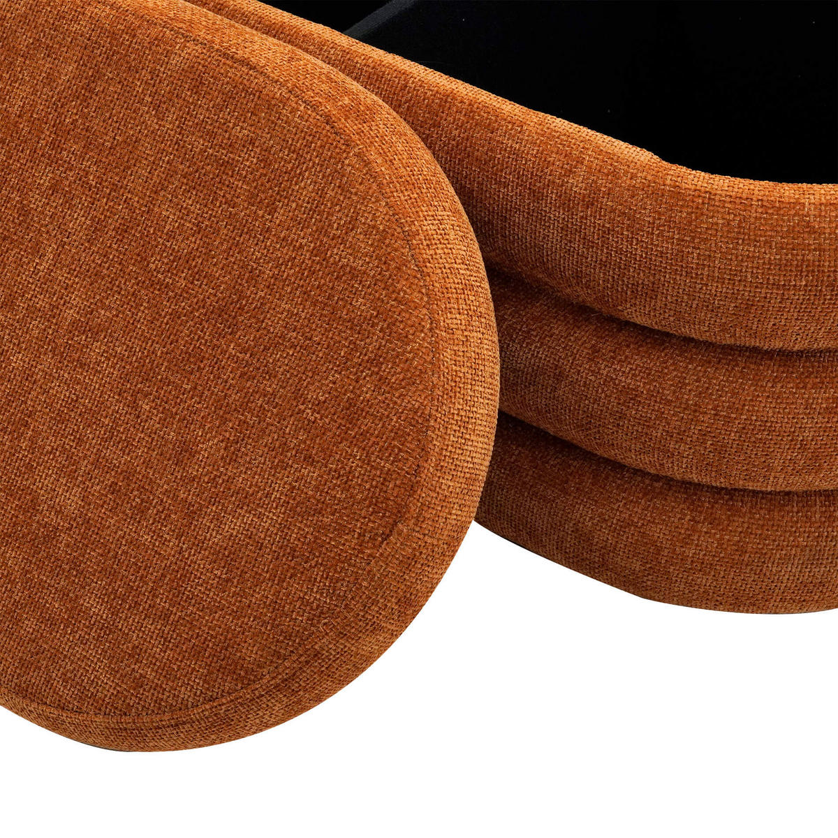FUSSHOCKER Dunkelorange 38/76/38 cm - Orange, Textil (38/38/76cm) - Mobili Rebecca