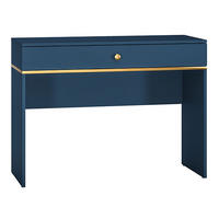 SCHMINKTISCH Marine dunkelblau / gold 100 / 40 / 79cm - Blau, Holz/Holzwerkstoff (40/100/79cm) - Feldmann-Wohnen