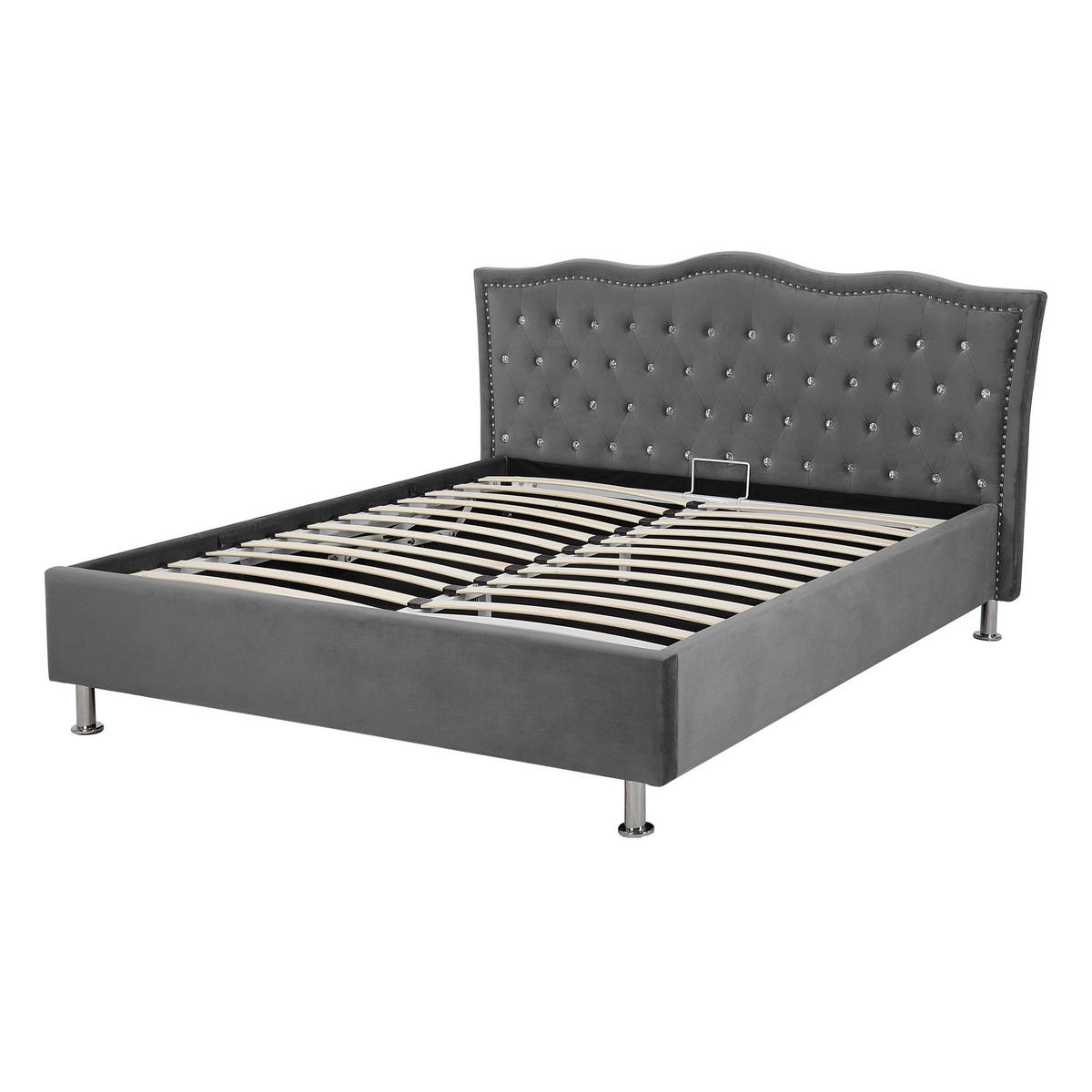 BETT 140/200 cm Dunkelgrau Metz - Dunkelgrau, Textil (140/200cm) - Beliani