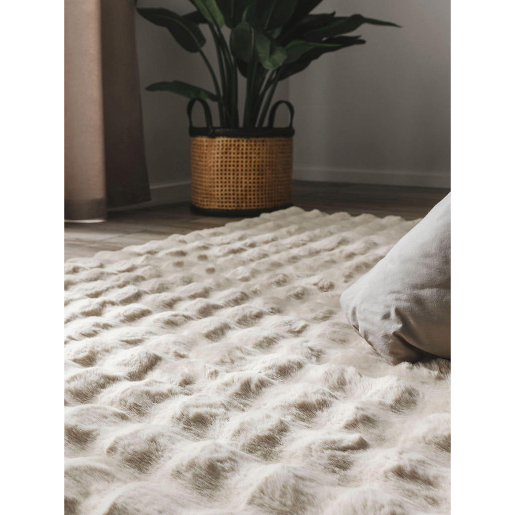 Thumbnail - benuta Nest Kunstfell-Teppich, Beige, Textil, Zeichen/Symbole/Nummern/Buchstaben, Rechteckig, 160x230 cm, wasserabweisen...