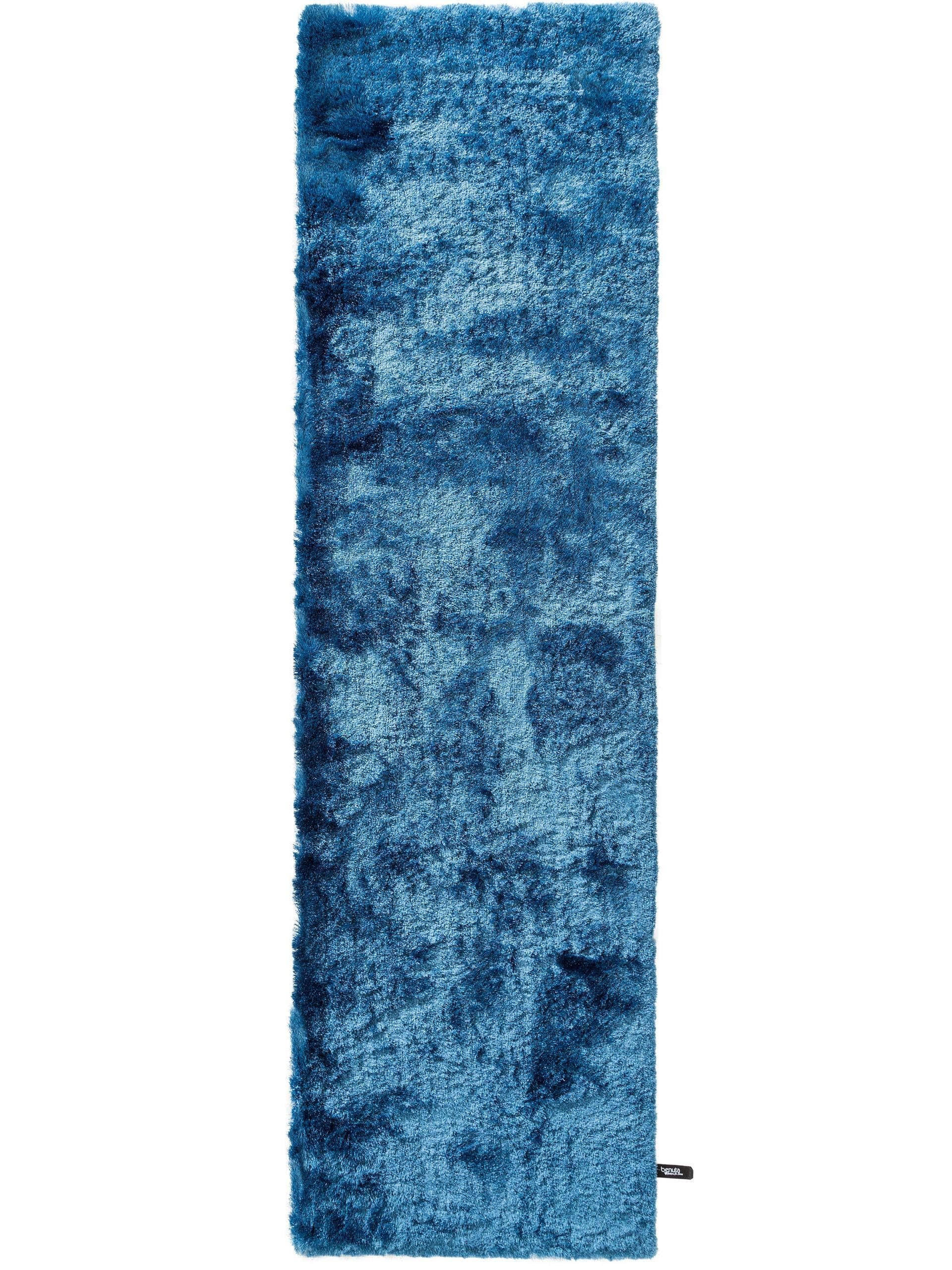 HOCHFLORTEPPICH Whisper Blau 80x300 cm - Blau, Textil (80/300cm) - benuta Nest