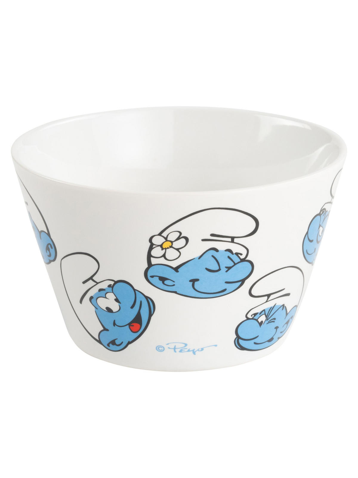 MÜSLISCHALE Die Schlümpfe Weiß 500 ml - Weiß, Keramik (14cm) - United Labels