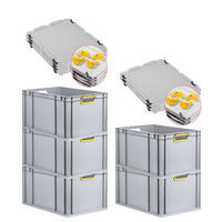 EUROBOX 5x Nextgen Color Mit Auflagedeckel 32x40x60cm Griffe Gelb Offen - Gelb, Kunststoff (40/32/60cm) - PROREGAL