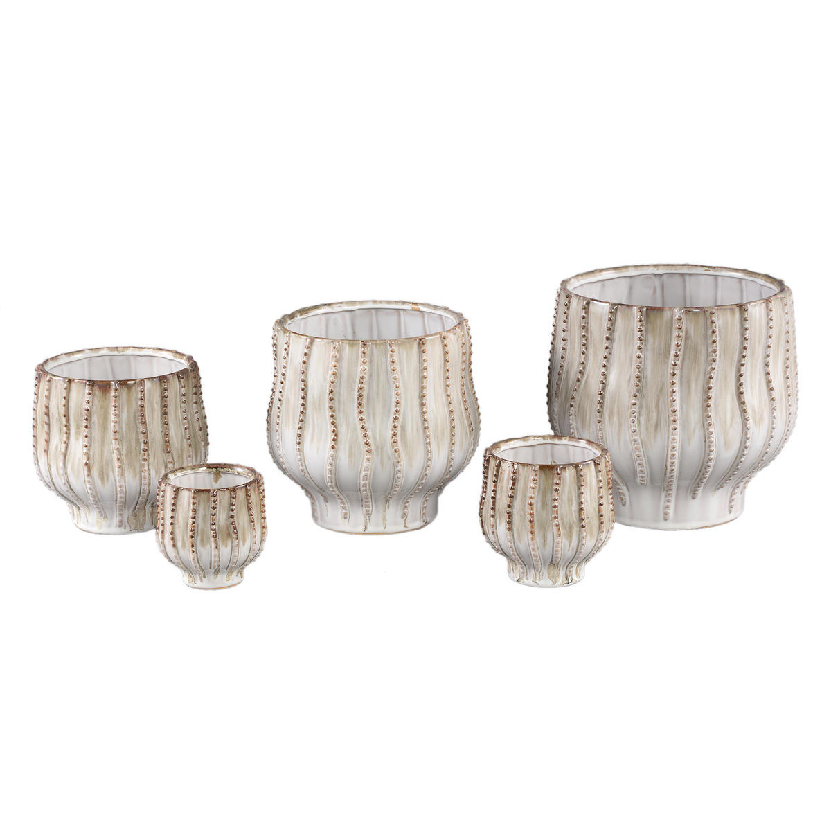 TOPF Dell Beige 25/25/25cm - Beige, Keramik (25cm) - PTMD Collection