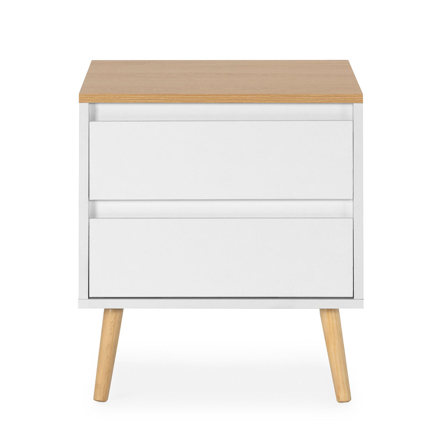 NACHTTISCH Desi 2 schubladen Weiß - Weiß, Holzwerkstoff (45/50/40cm) - VS Venta-stock