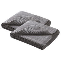 SCHMUSEDECKE 2er Set Strick grau 70/100 cm - Grau, Textil (70/100cm) - wometo
