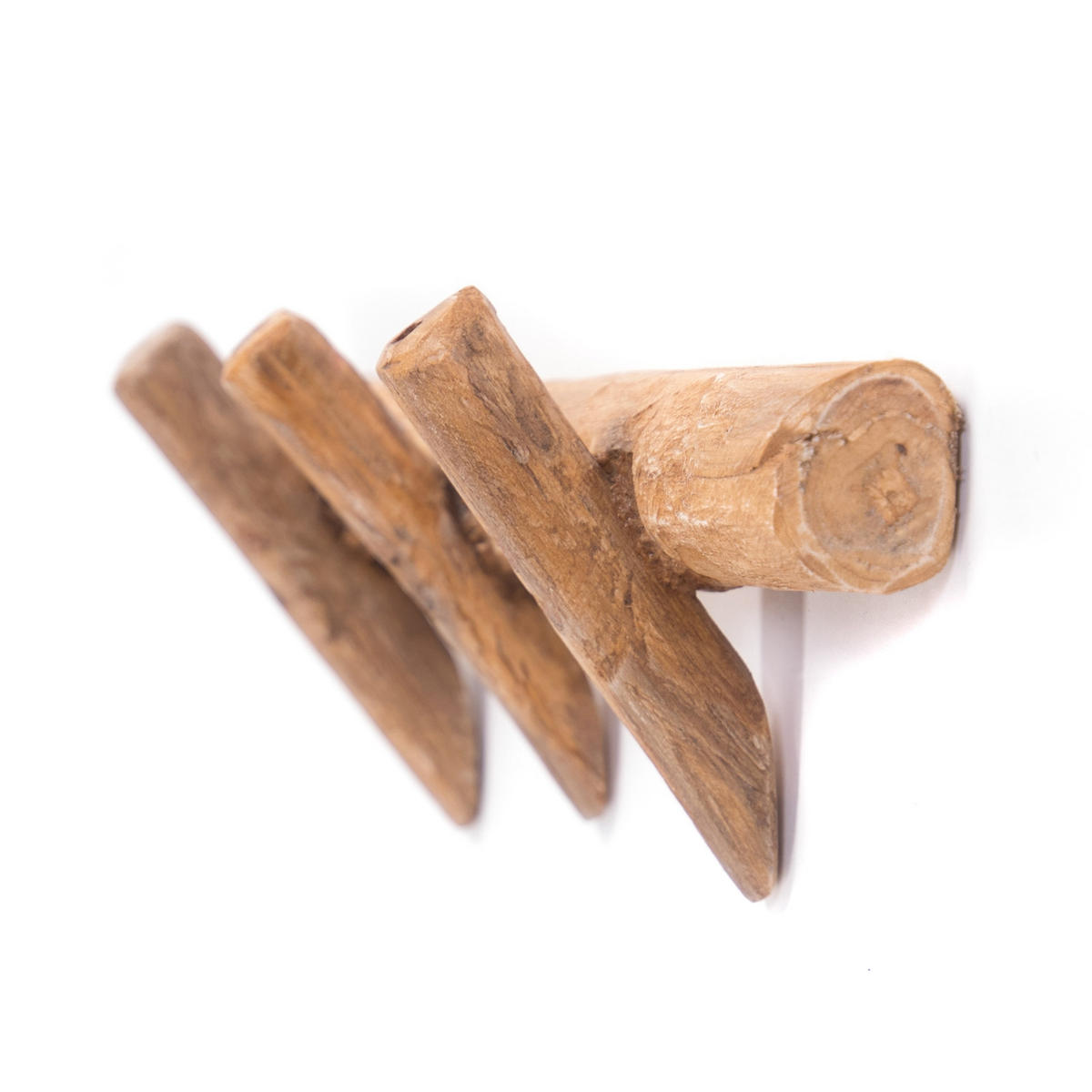 WANDGARDEROBE Kyra 35 Massivholz, 3 Haken naturfarben - Naturfarben, Holz (35/12/5cm) - DESIGN DELIGHTS