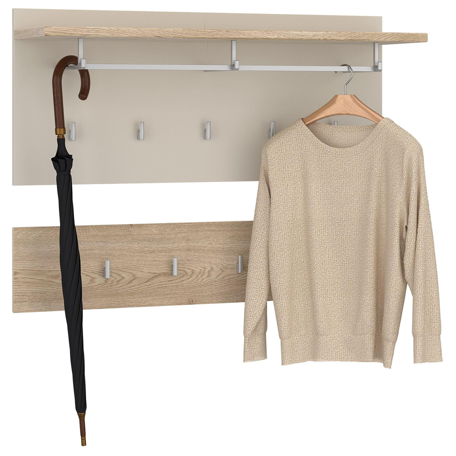 WANDGARDEROBE BILBAO - Kaschmir/Sonoma Eiche, Holzwerkstoff (90/60/30cm) - IDIMEX