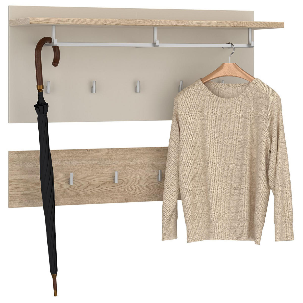 WANDGARDEROBE BILBAO - Kaschmir/Sonoma Eiche, Holzwerkstoff (90/60/30cm) - IDIMEX