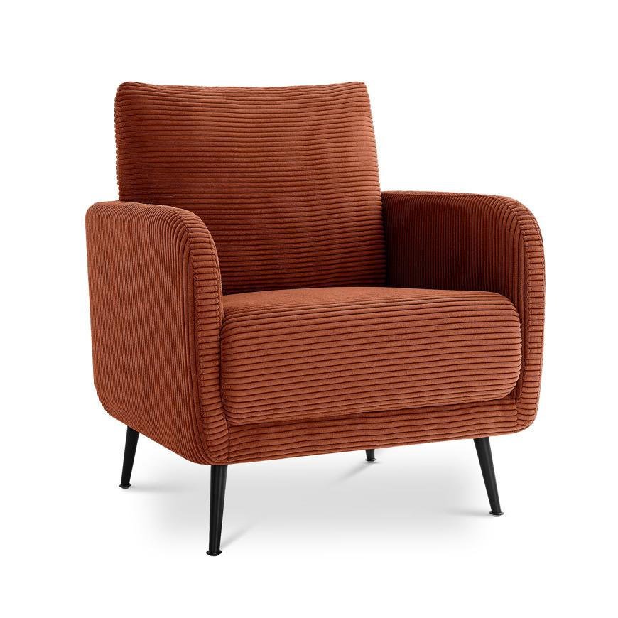 DESIGNER-SESSEL Emma aus Cord in Terrakotta - Rotbraun/Terracotta, Holz/Holzwerkstoff (71/81/75cm) - Sicaan