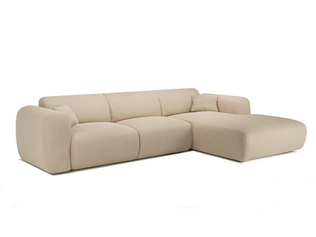 SOFA ohne Schlafmöglichkeit - 5 Personen - Samt, Stoff - Blau - - Blau, Textil (280/165cm) - Vente-Unique