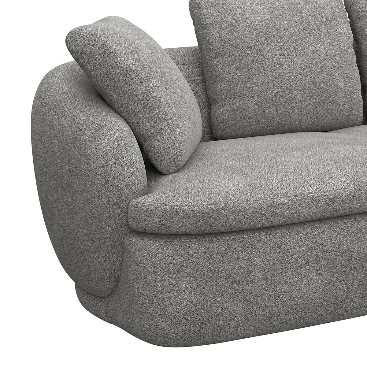 ECKSOFA mit Longchair - Schwarz/Grau, Kunststoff/Textil (276/146cm) - home24