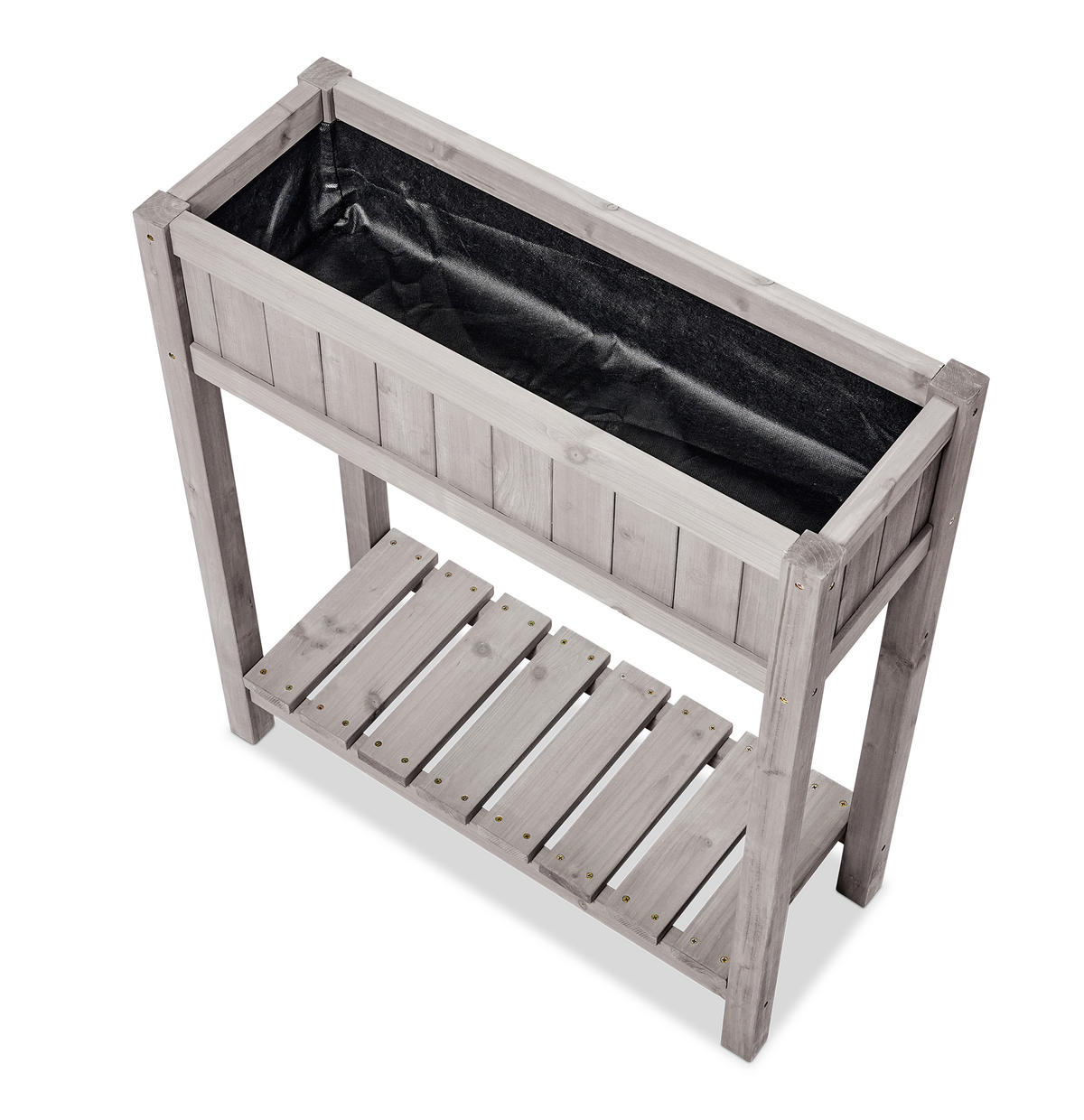 HOCHBEET DETE mit Ablage 75*28*85 cm - Grau, Holz (75/85/28cm)