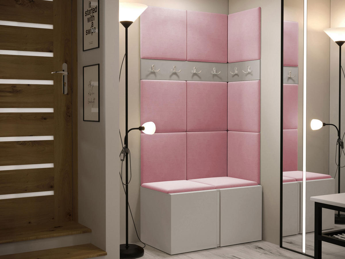 GARDEROBEN-SET Orion I - Kaschmir/Rosa, Holzwerkstoff/Kunststoff (84/186/46cm) - MIRJAN24