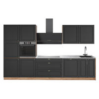 KUCHYNKA Fame-Line, Antracitovo-zlatý vidiecky dom/Dub Goldkraft, 340 cm, AP Marble - dub medový/antracitová, kompozitné drevo (340/206.8/60cm) - Vicco