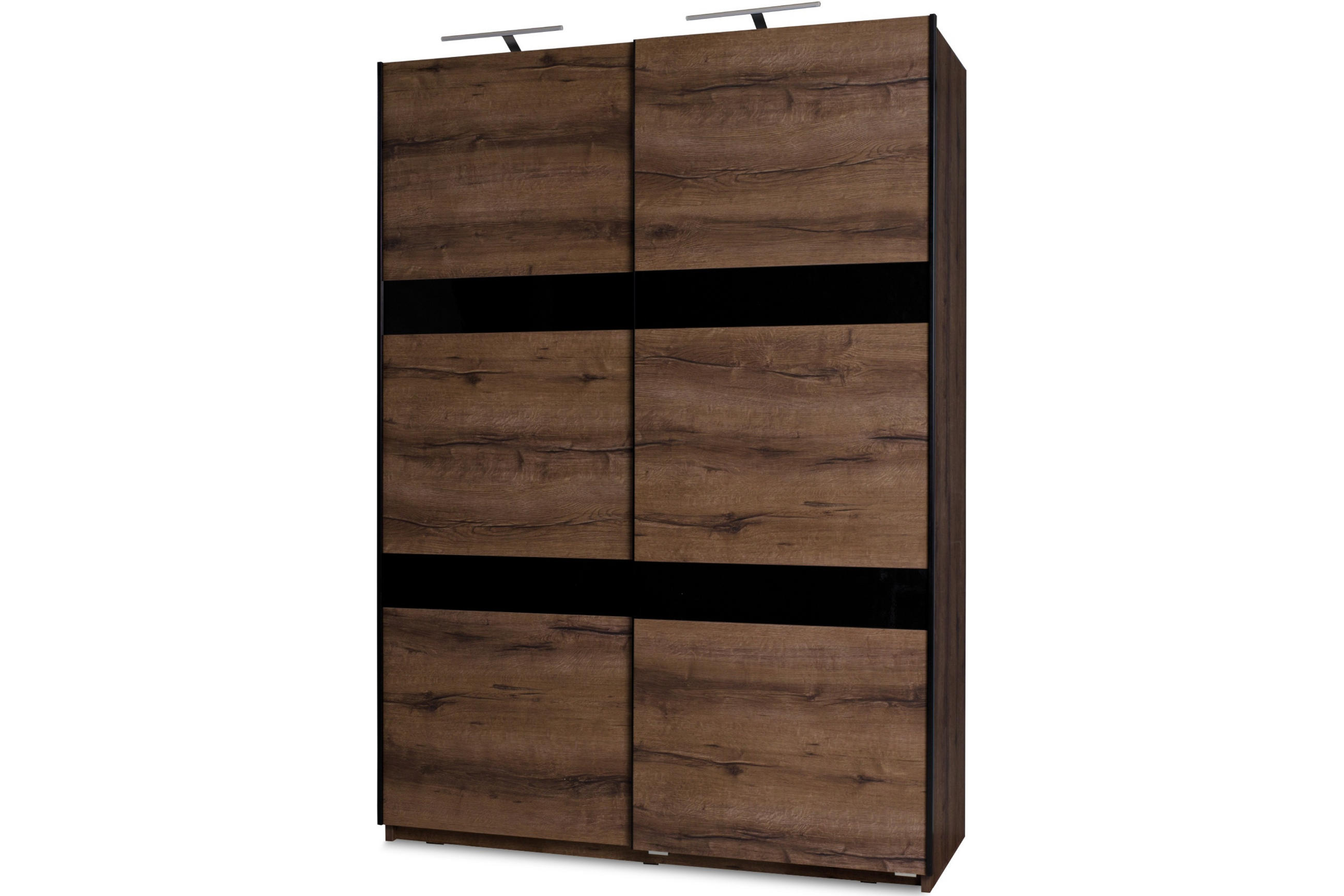 KLEIDERSCHRANK MERO mit Türen und Einlegeböden, Dunkelbraun - Dunkelbraun, Holzwerkstoff (150/215/69cm) - KONSIMO®