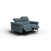 RELAXSOFA NORDEL 2-Sitzer, blaugrau - Blaugrau/Schwarz, Holz/Textil (150/80/105cm) - Courtois Laville