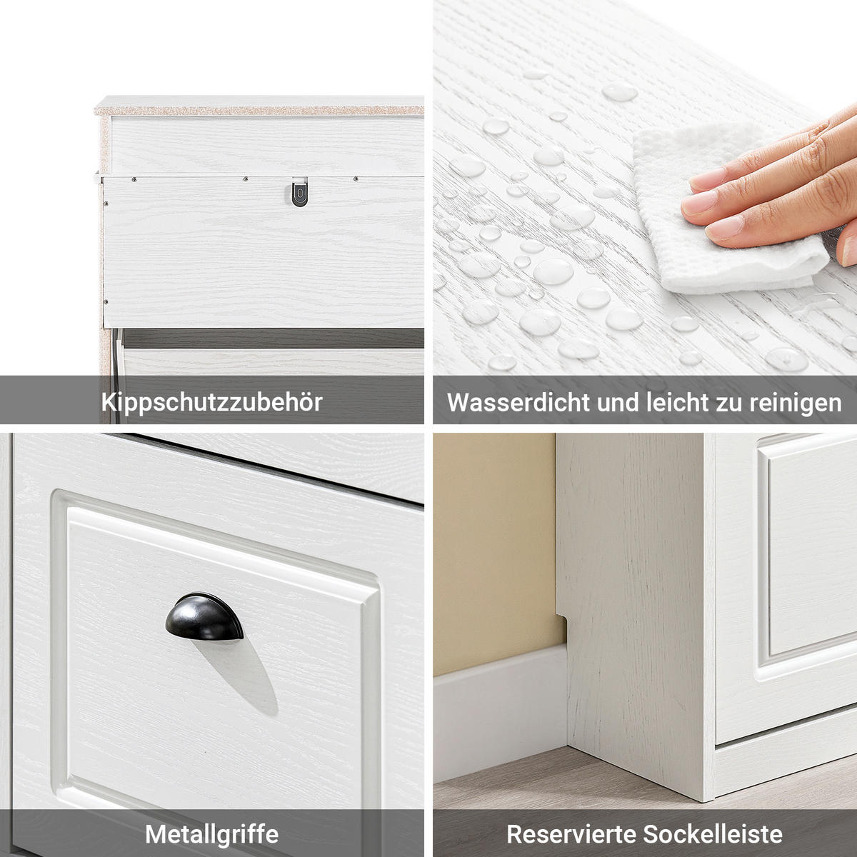 SCHUHSCHRANK Weiß - Weiß, Holzwerkstoff (53/118/24cm) - SoBuy