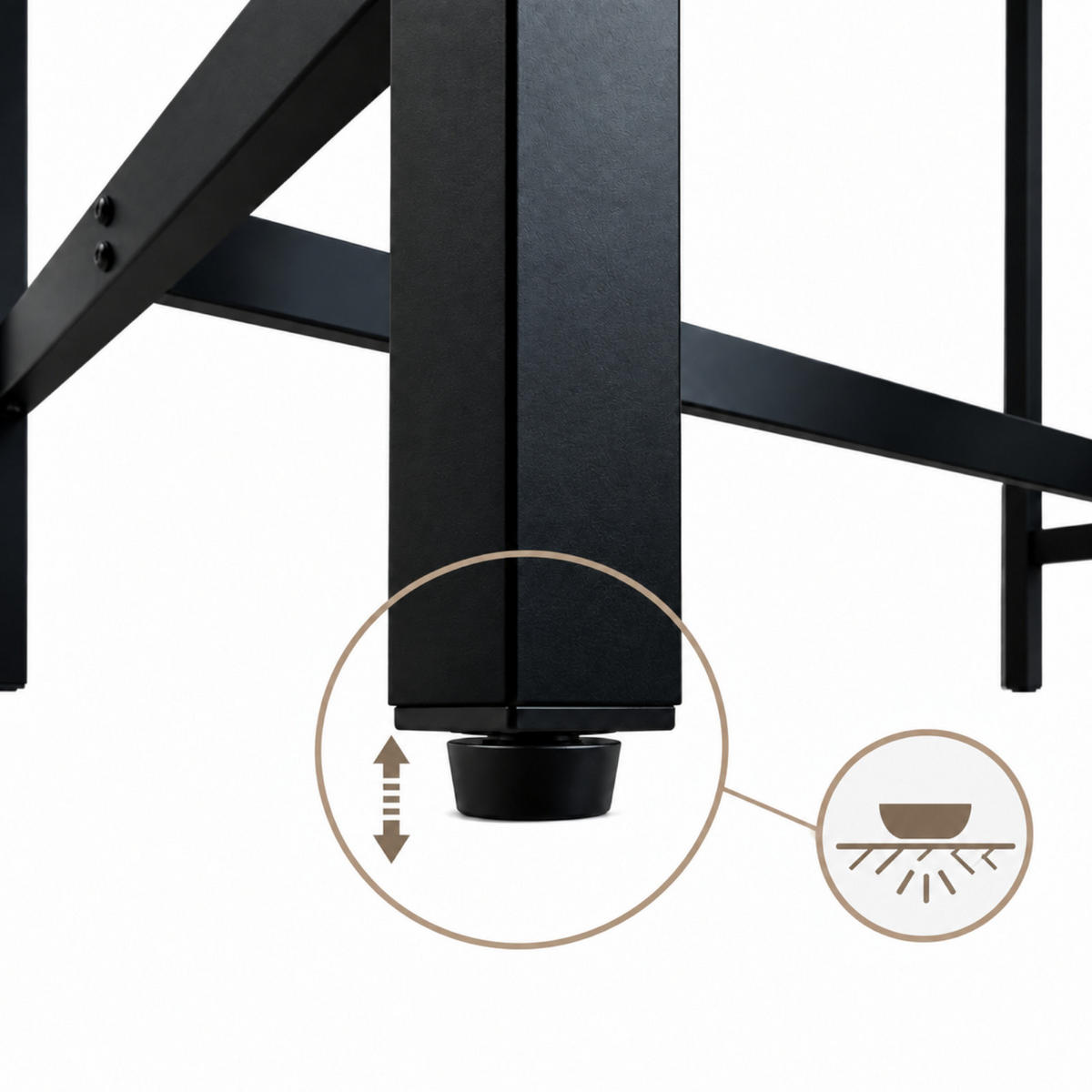 BARTISCH Braun Schwarz 108x50x90 cm Stehtisch Industrial - Schwarz/Braun, Holzwerkstoff/Metall (50/108/90cm) - Begryf