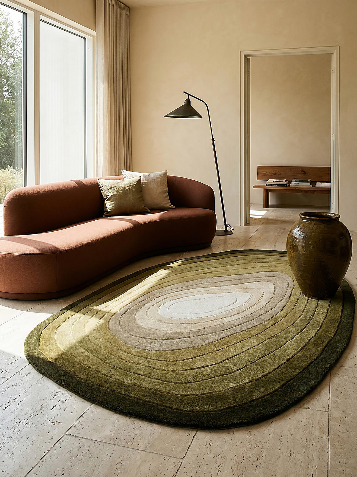 TEPPICH aus Wolle PARRET in Grün, abstrakt, 160 x 230 cm - Grün, Textil (230/160cm) - KADIMA DESIGN