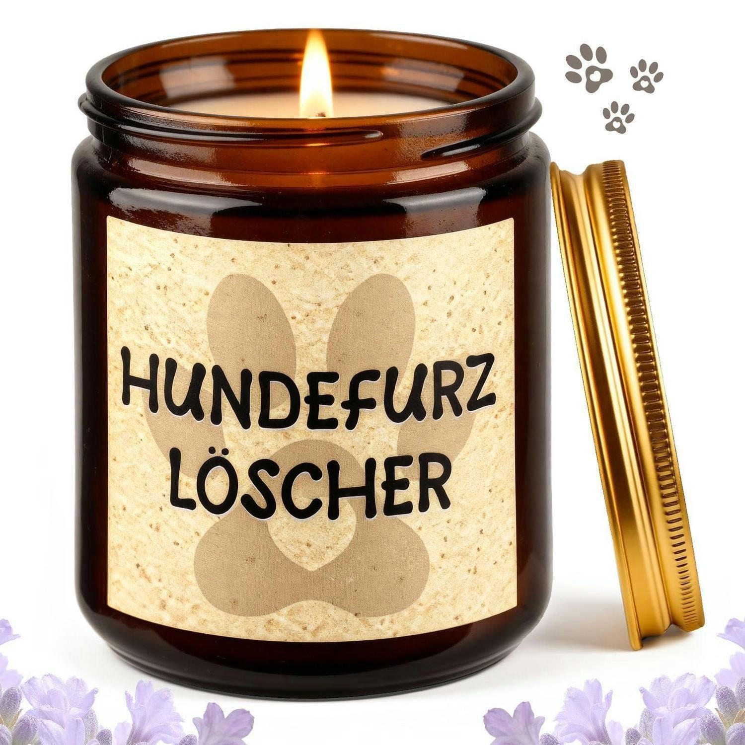 DUFTKERZE Hundefurz Löscher Lavendel - Braun, Paraffin (9cm)