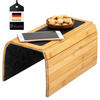 ARMLEHNEN-SOFATABLETT mit rutschfester Silikonablage, Bambus - Naturfarben, Naturmaterialen (47/1/34cm) - eluno