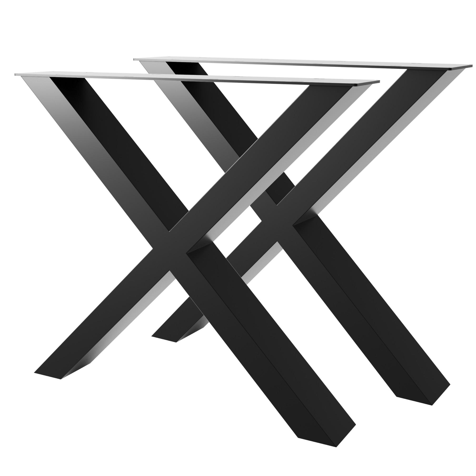 TISCHBEINE Belaga Lite Extreme 2er-Set Schwarz 72cm - Schwarz, Metall (10/72/80cm) - Metalo Pro