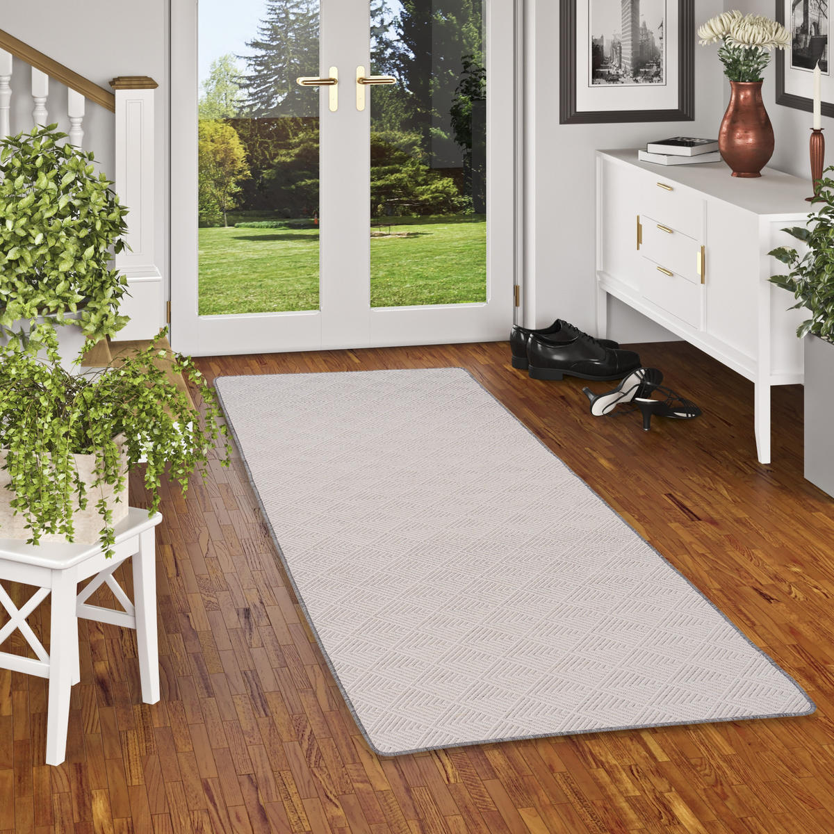 IN- UND OUTDOOR TEPPICH LÄUFER BEIDSEITIG NEWPORT - Grau, Textil (80/320cm) - Snapstyle