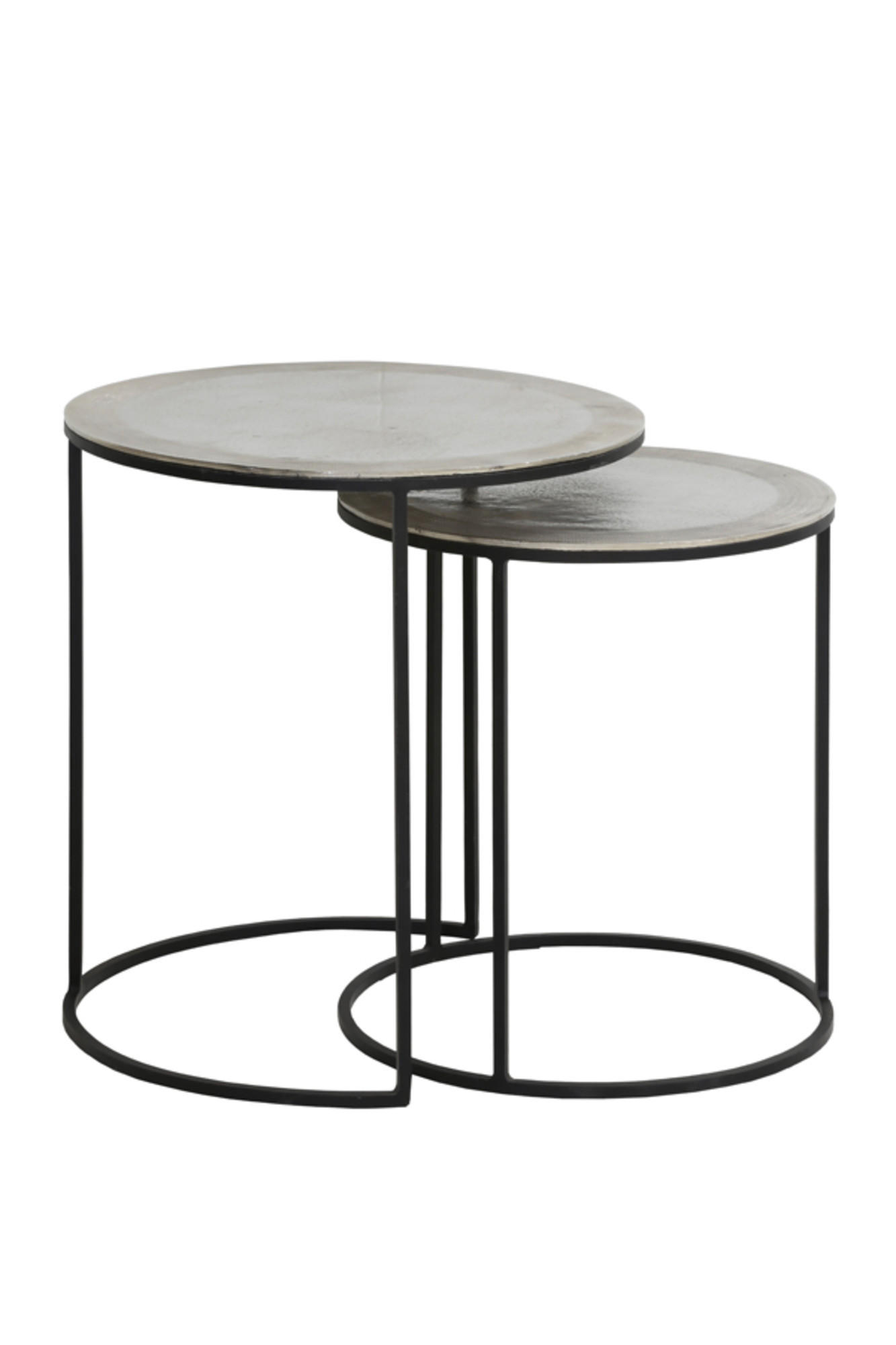 BEISTELLTISCH Talca Silber Ø49/52 cm 2er-Set - Silberfarben, Metall (49/49/50.5cm) - Light & Living