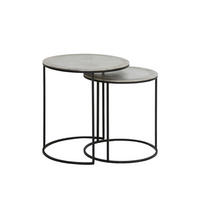 BEISTELLTISCH Talca Silber Ø49/52 cm 2er-Set - Silberfarben, Metall (49/49/50.5cm) - Light & Living