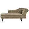 CHAISELONGUE Samtstoff olivgrün rechtsseitig Nimes - Schwarz/Grün, Textil (169/79/65cm) - Beliani