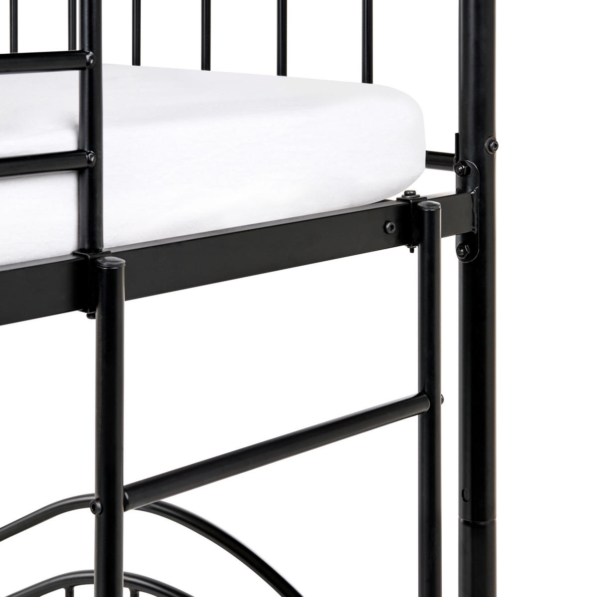 PAT ÎNALT metal 90/200 cm negru Chartres - negru, metal (96/171/209cm) - Beliani