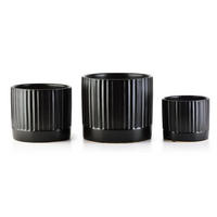 BLUMENTÖPFEN Neva Schwarz 18/18/16 cm Keramik - Schwarz, Keramik (18/16cm) - Mondex